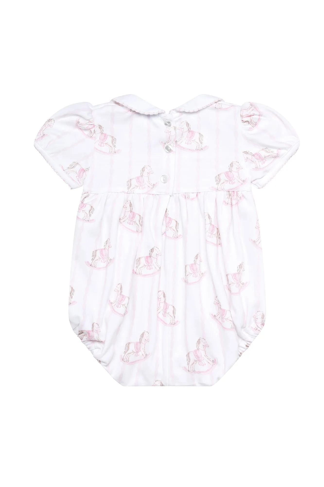 Pink Rocking Horse Smocked Bubble