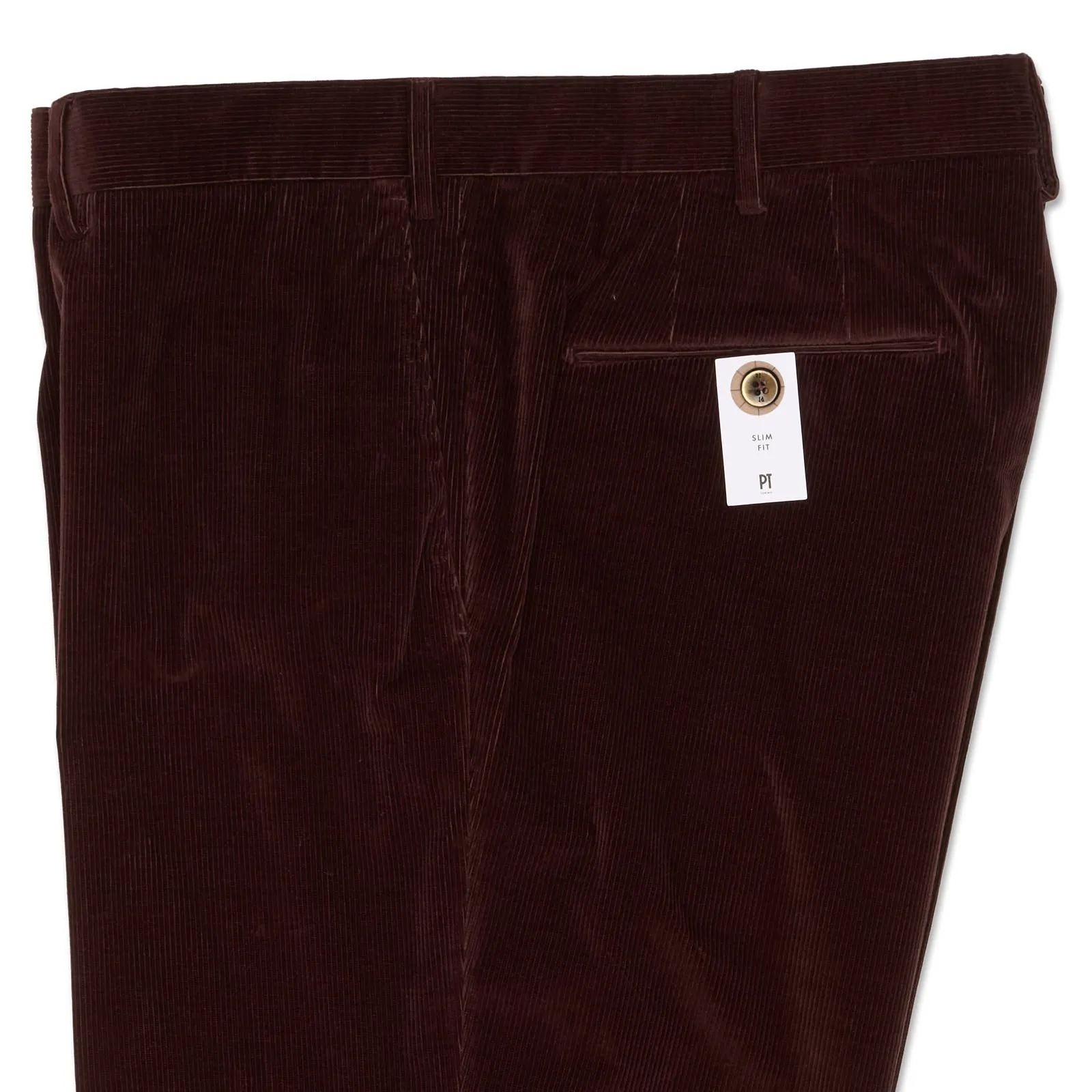 PT PANTALONI TORINO Burgundy Slim Fit Corduroy Chino Pants EU 58 NEW US 40