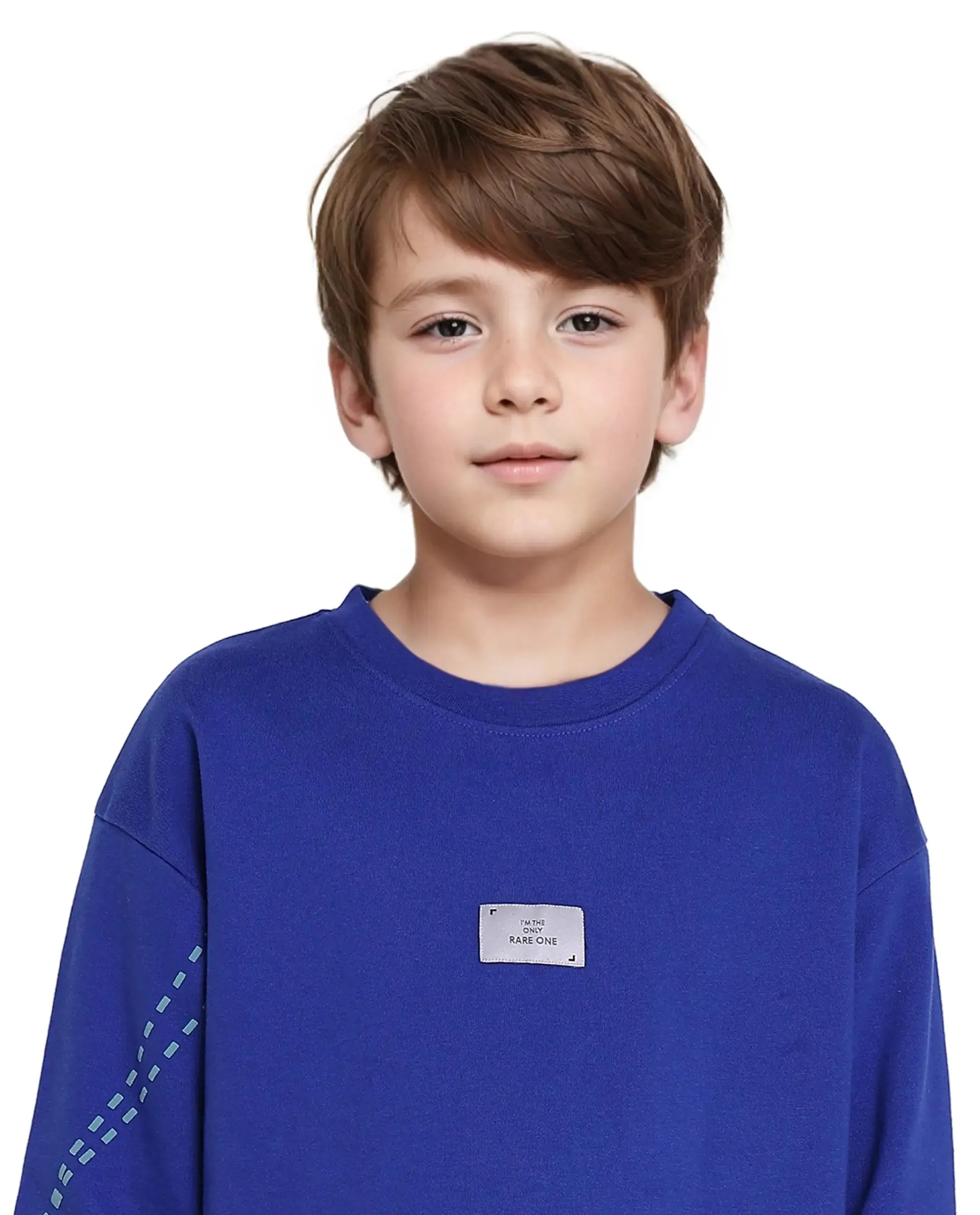 Rare Ones Kids Kole Blue Cotton Poly Full Sleeve Hd Print Sweatshirt