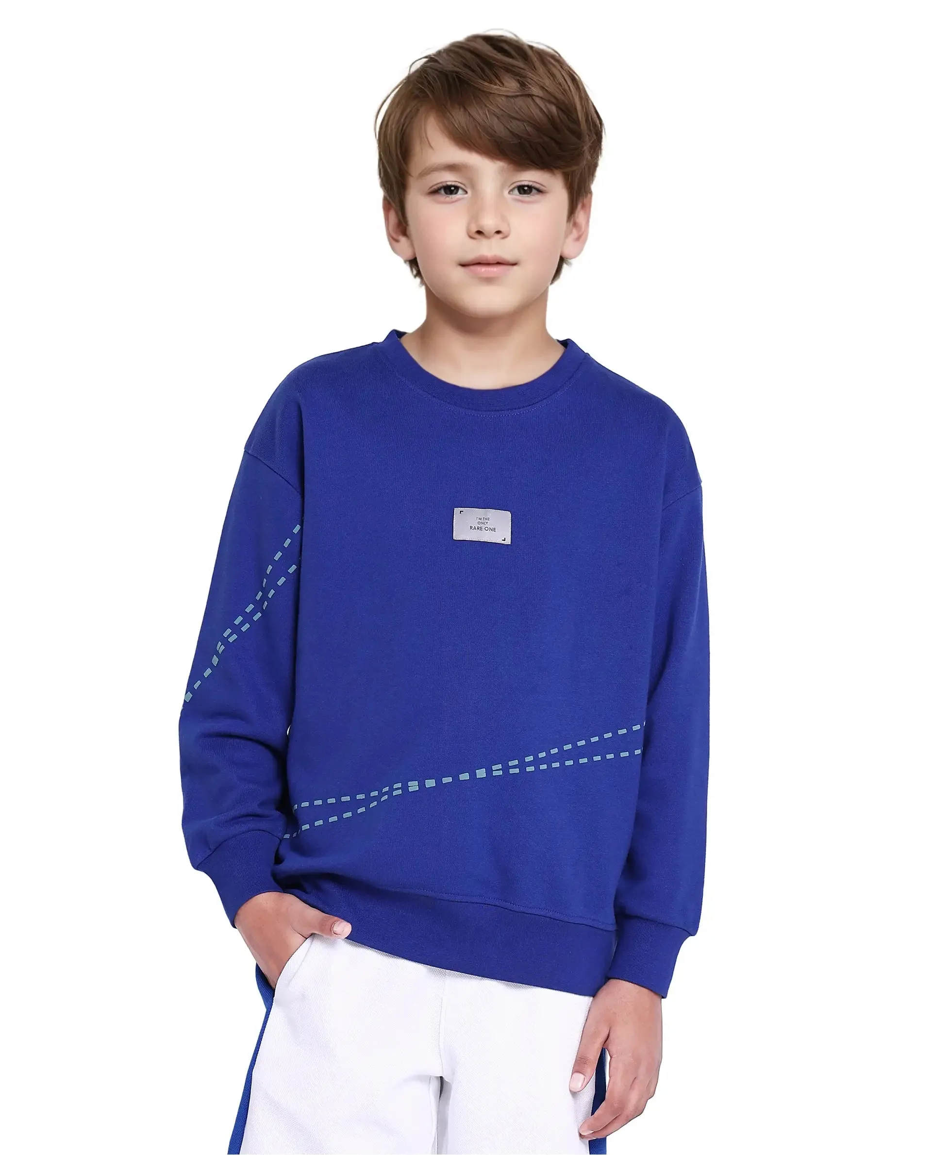 Rare Ones Kids Kole Blue Cotton Poly Full Sleeve Hd Print Sweatshirt