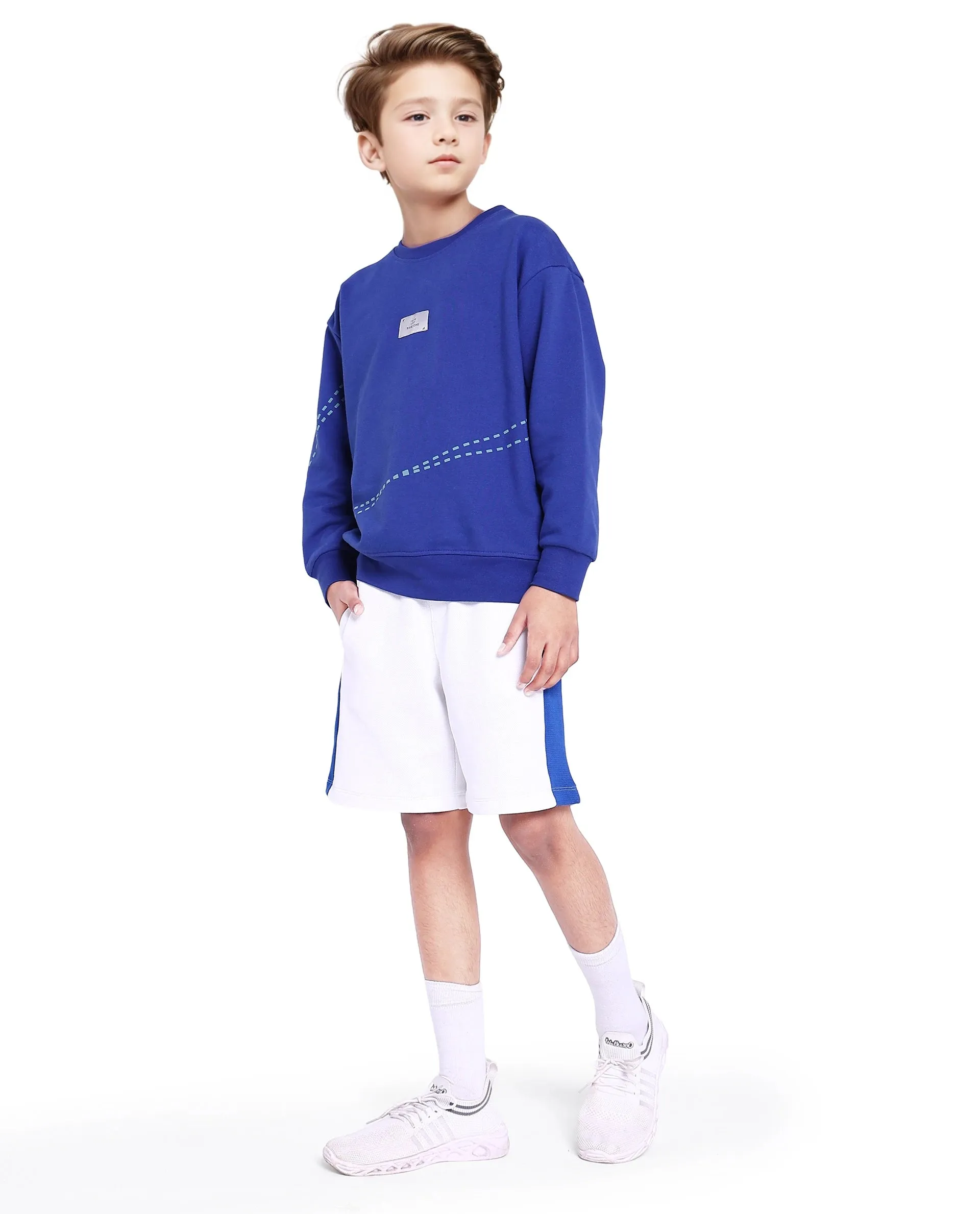 Rare Ones Kids Kole Blue Cotton Poly Full Sleeve Hd Print Sweatshirt