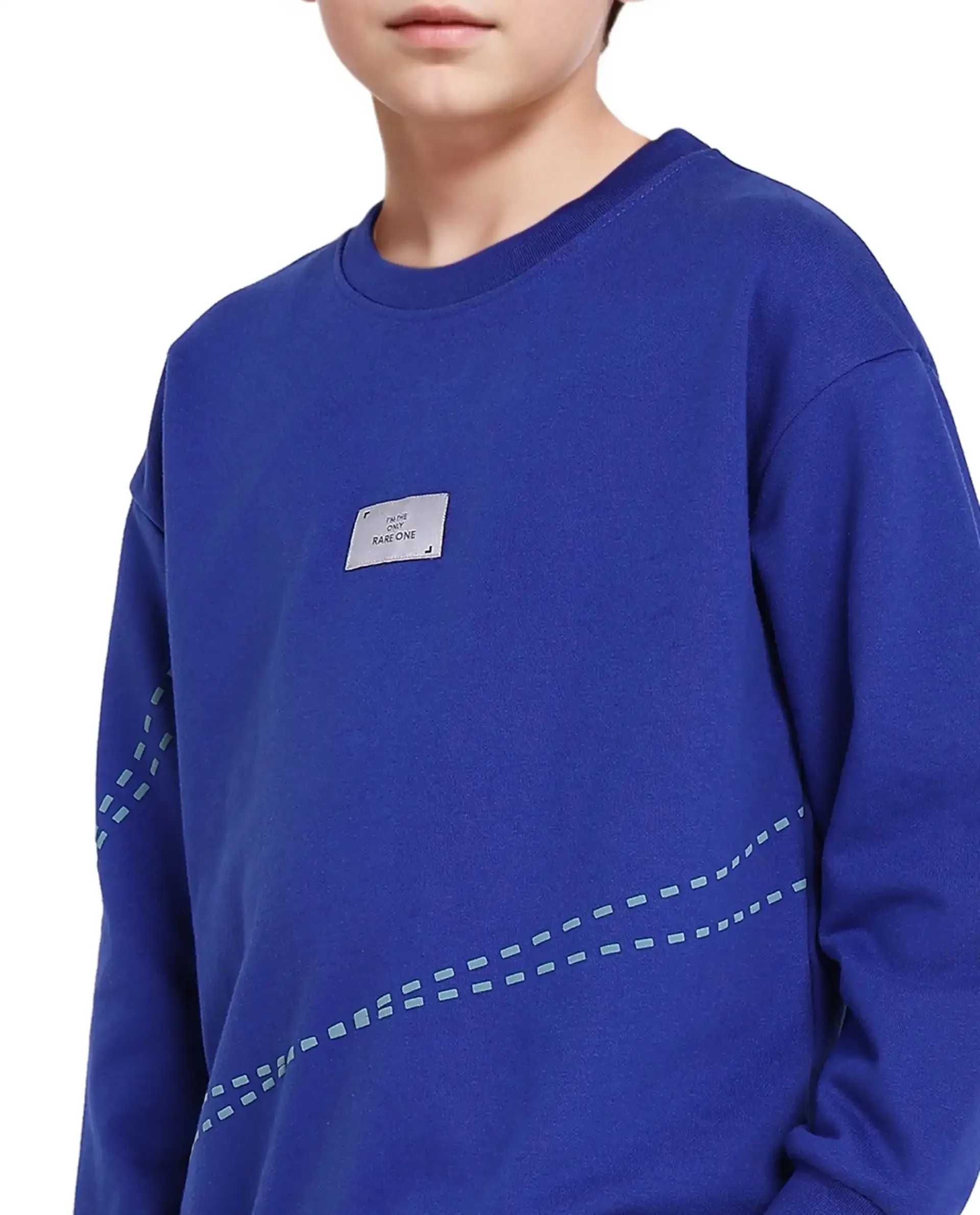 Rare Ones Kids Kole Blue Cotton Poly Full Sleeve Hd Print Sweatshirt