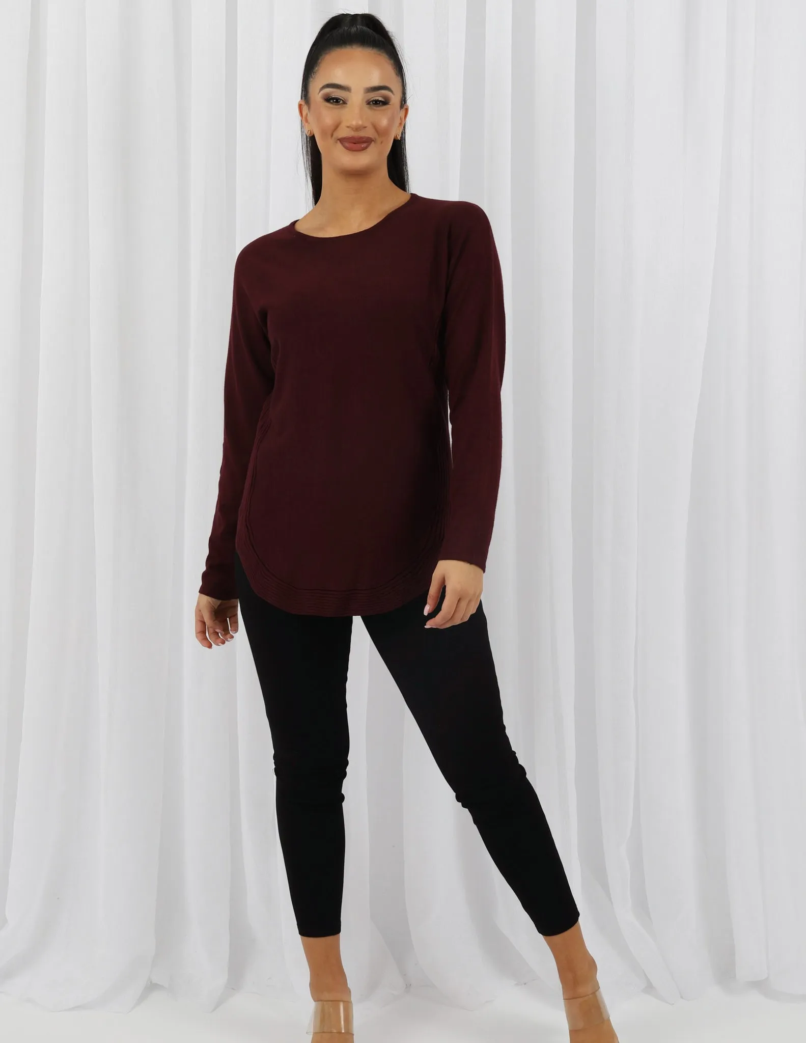 Ribbed Edge Loop Knit Top