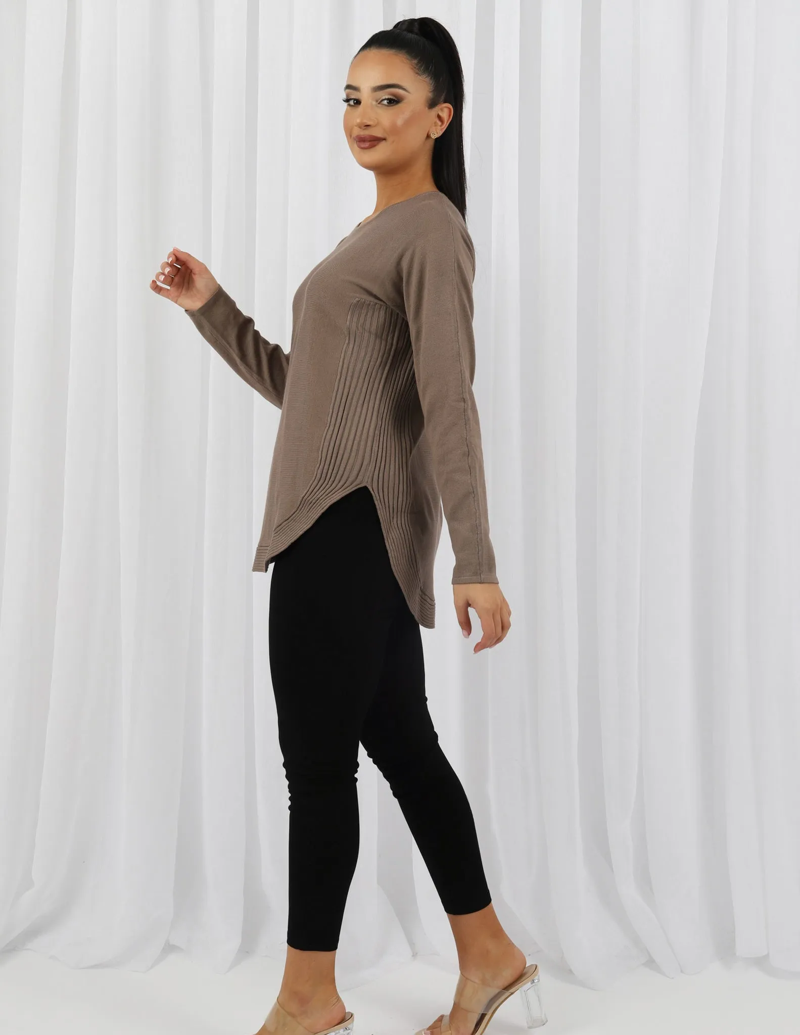 Ribbed Edge Loop Knit Top