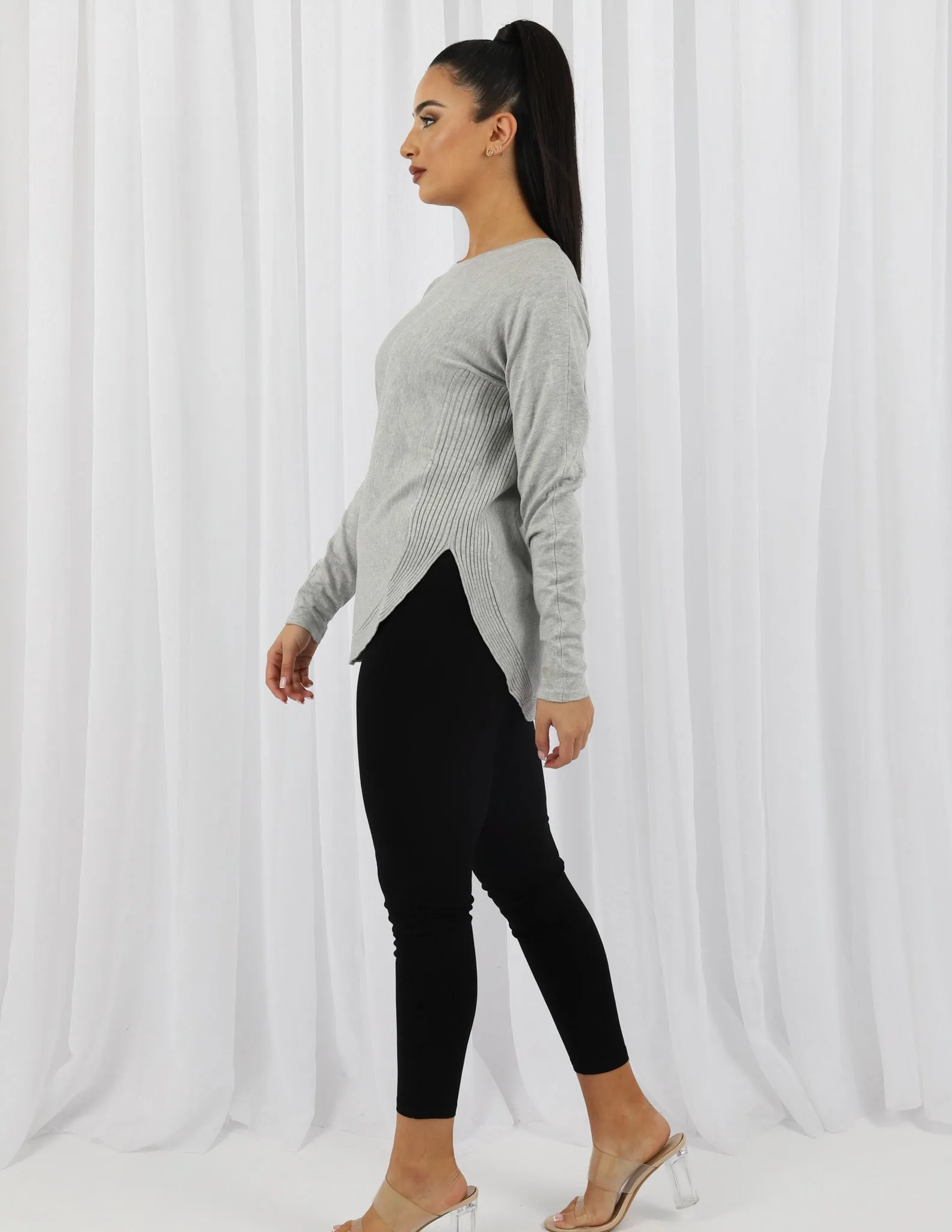 Ribbed Edge Loop Knit Top