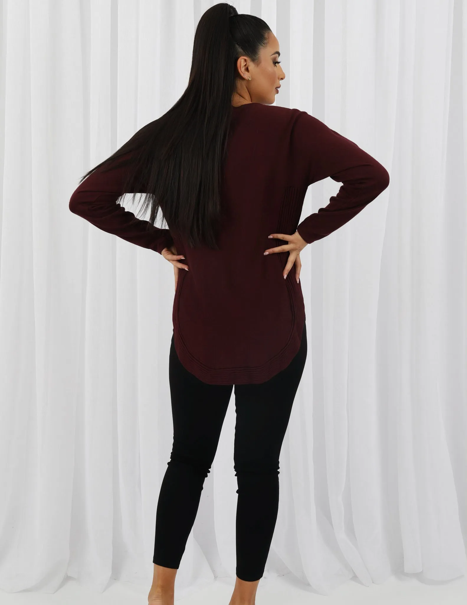 Ribbed Edge Loop Knit Top