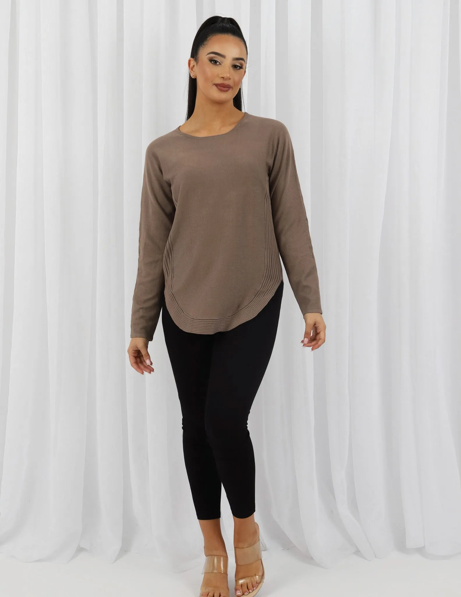 Ribbed Edge Loop Knit Top