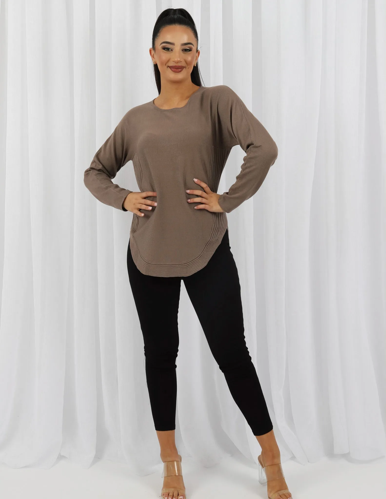 Ribbed Edge Loop Knit Top