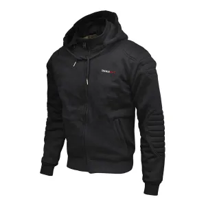 RIDERACT® Riding Motorcycle Hoodie Black Reinforced with Aramid Fiber