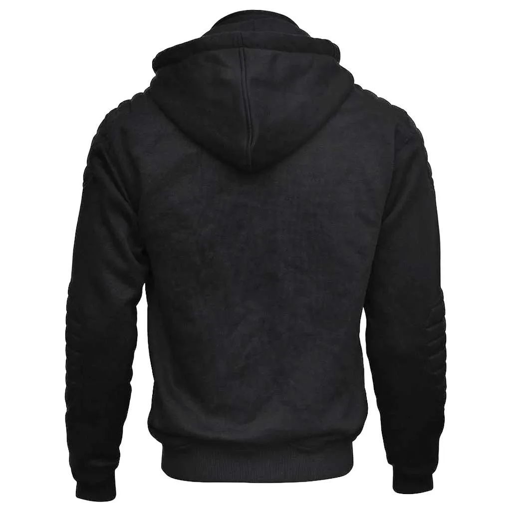 RIDERACT® Riding Motorcycle Hoodie Black Reinforced with Aramid Fiber