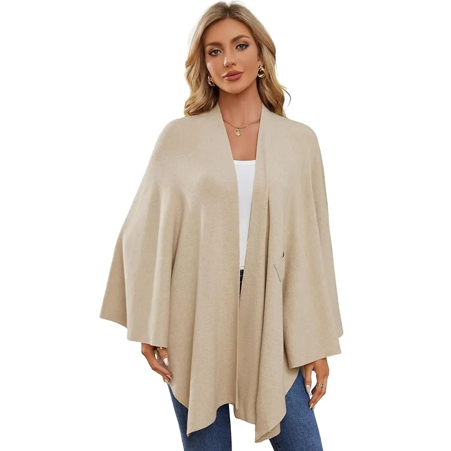 RITZY Front Closure Luxurious Winter Poncho Sweater