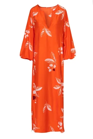 San Marco Cotton-Silk Maxi Dress / Orange Chontaduro