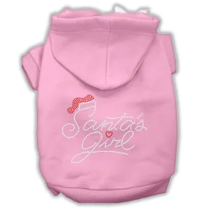 Santa's Girl Rhinestone Dog Hoodie Light Pink Xs (8)