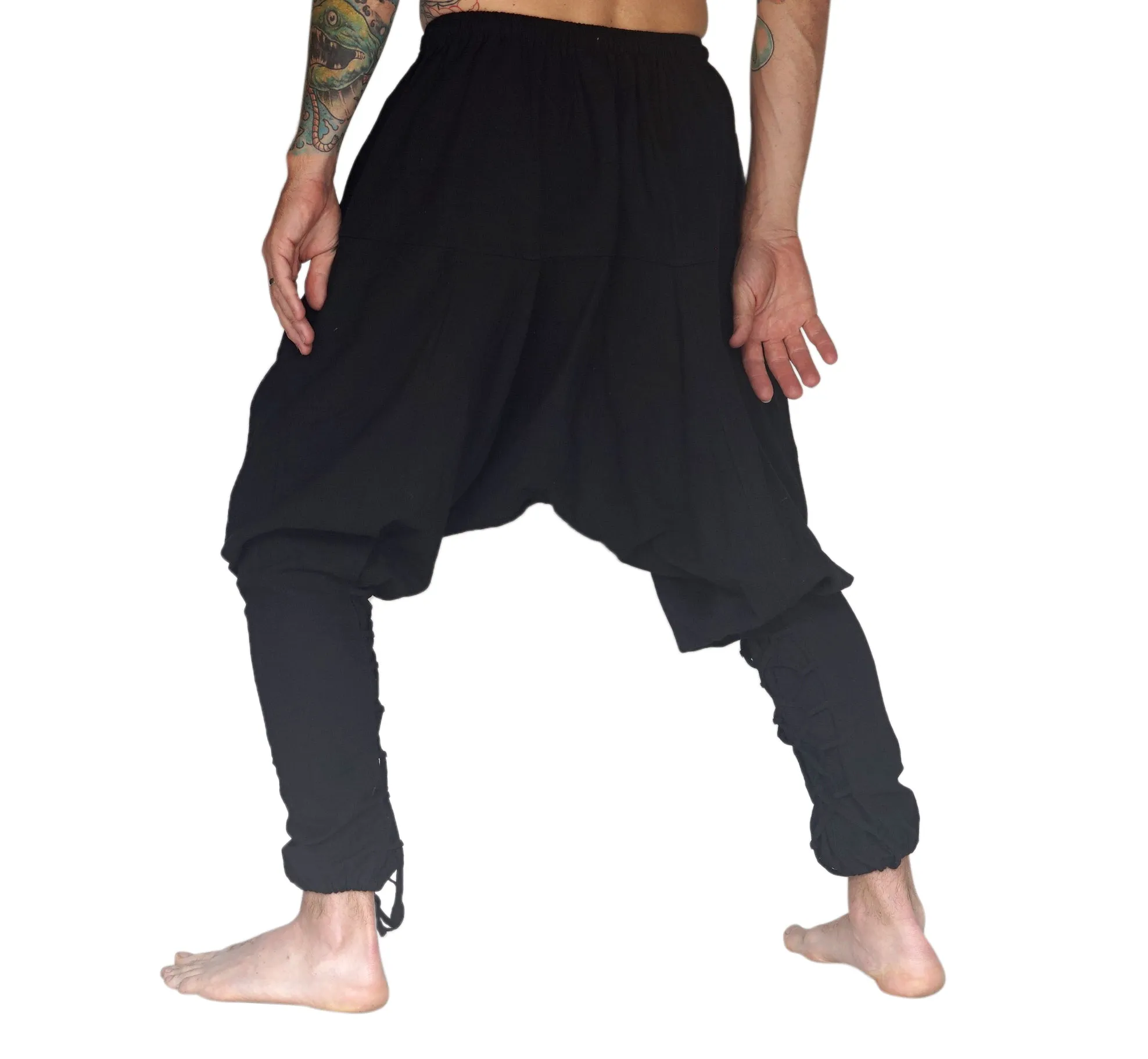 'Scallywag' Pants, Pirate, Harem, Jester - Solid Black