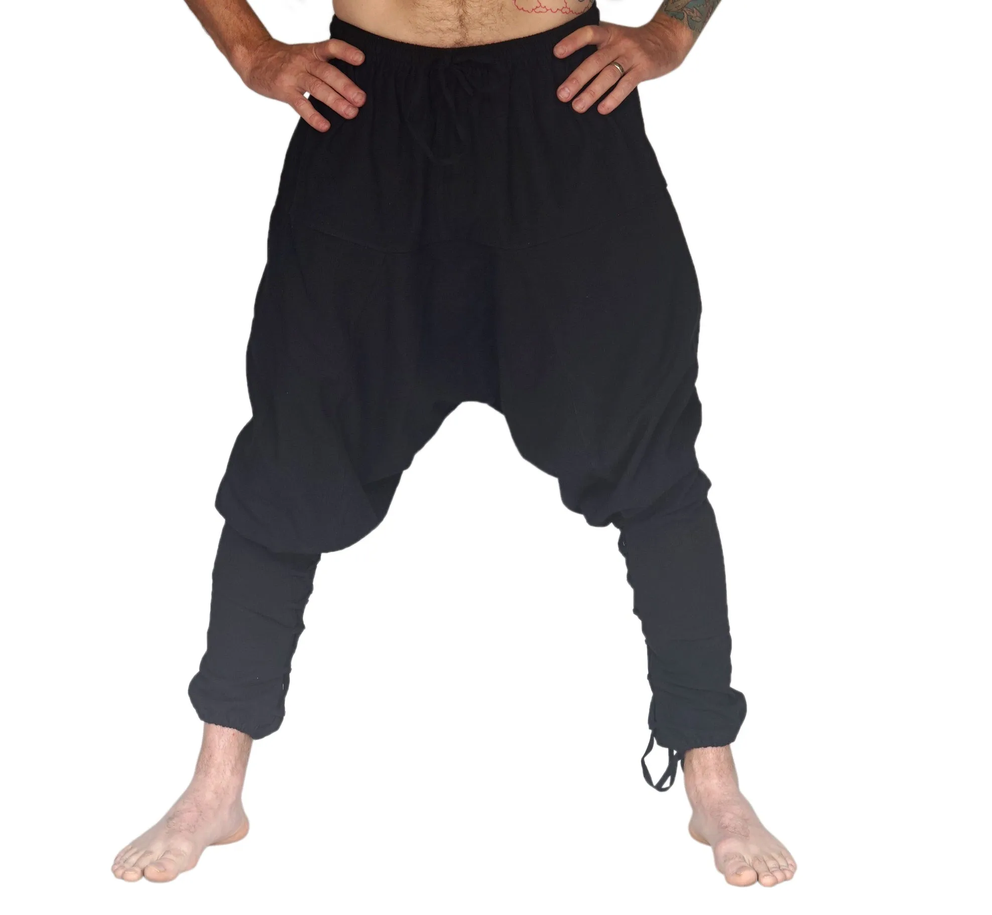 'Scallywag' Pants, Pirate, Harem, Jester - Solid Black