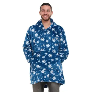 Snuggs Blanket Hoodie Blue Snowflakes