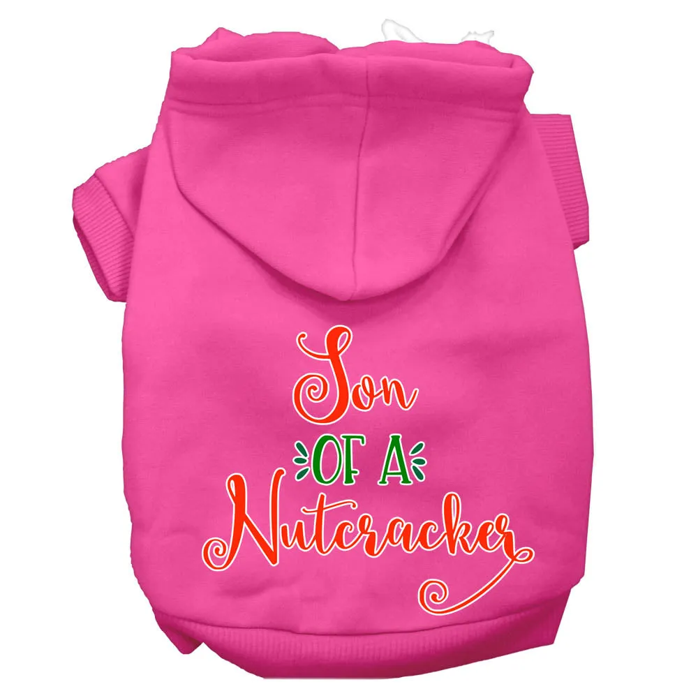 Son Of A Nutcracker Screen Print Dog Hoodie Bright Pink M