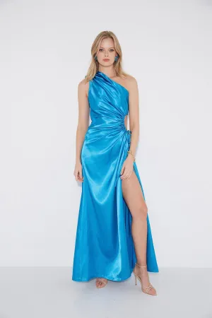 Sonya Nour Cyan Maxi Dress - Cyan Blue