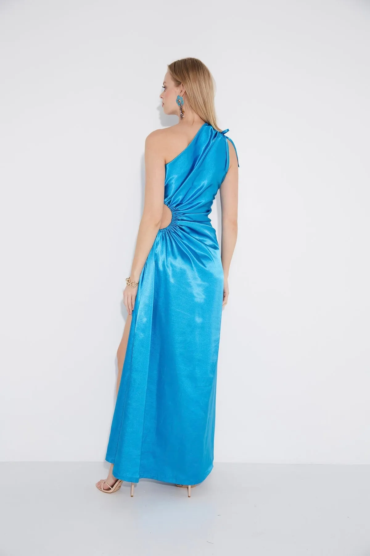 Sonya Nour Cyan Maxi Dress - Cyan Blue