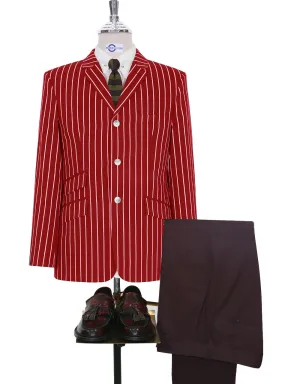 Stripe Blazer | 60s Mod Fashion Red Striped Boating Jacket