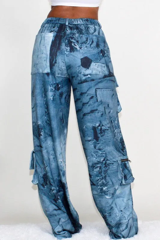 TEEK - TIE DYE PRINT CARGO CASUAL PANTS