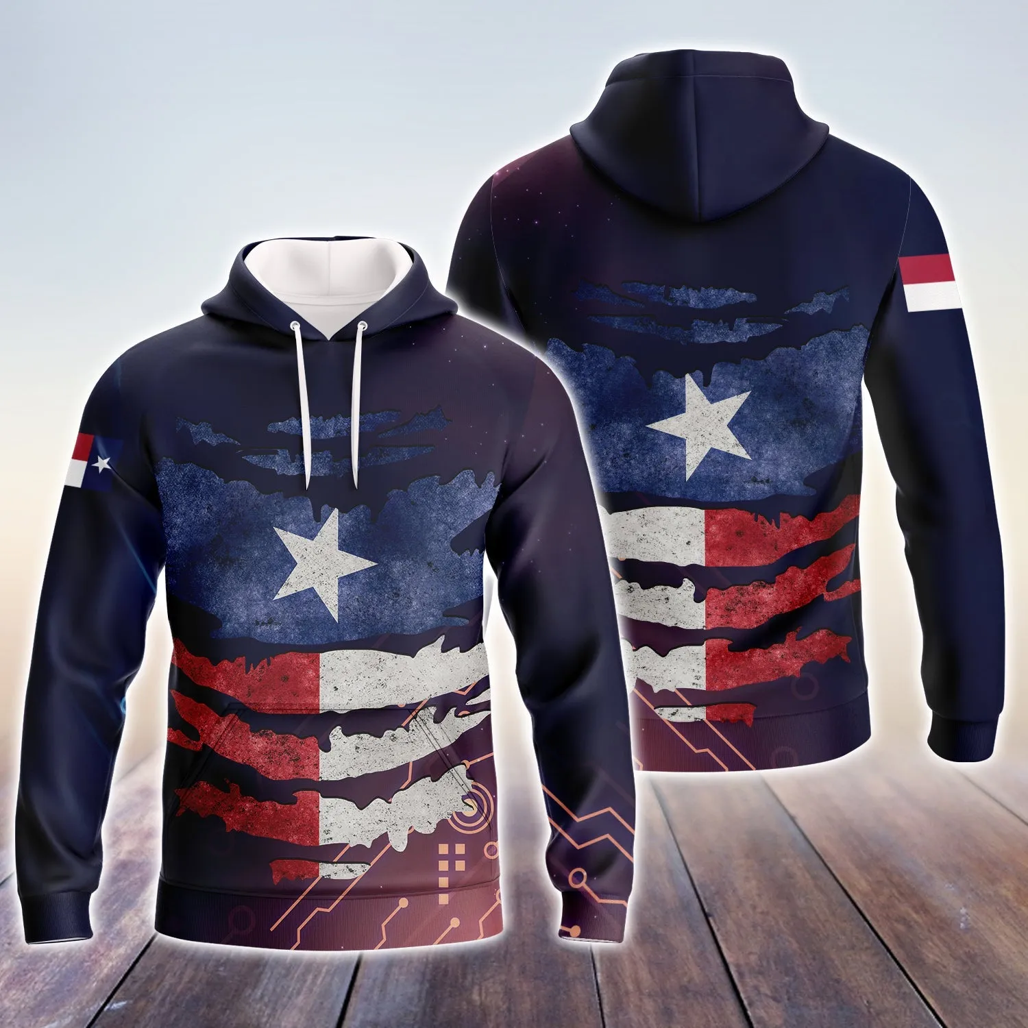 Texas Flag Pattern 3D All Over Printed Sweatshirt Hoodie Christmas Shirt