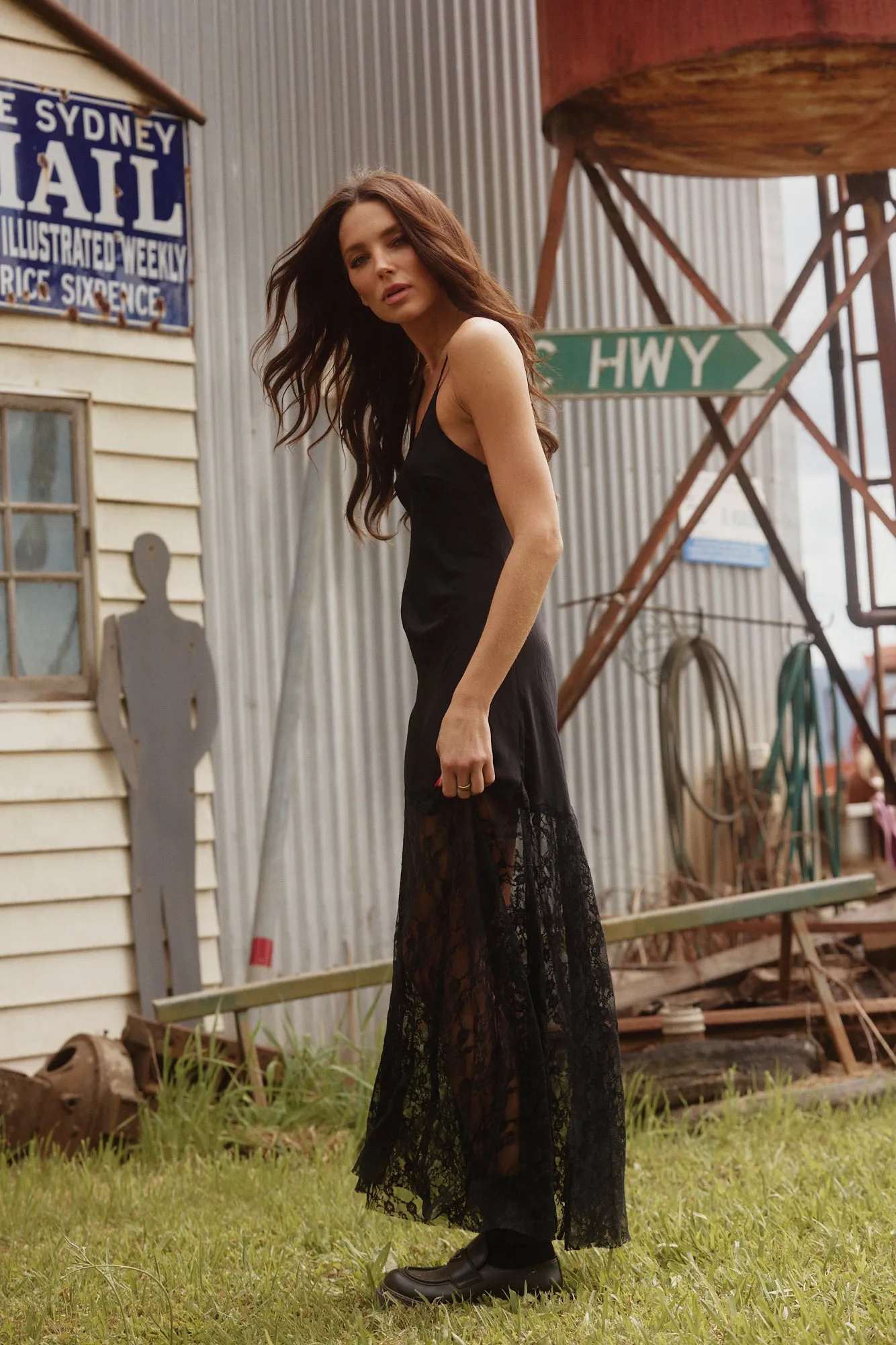 The Lace Maxi Dress, Black