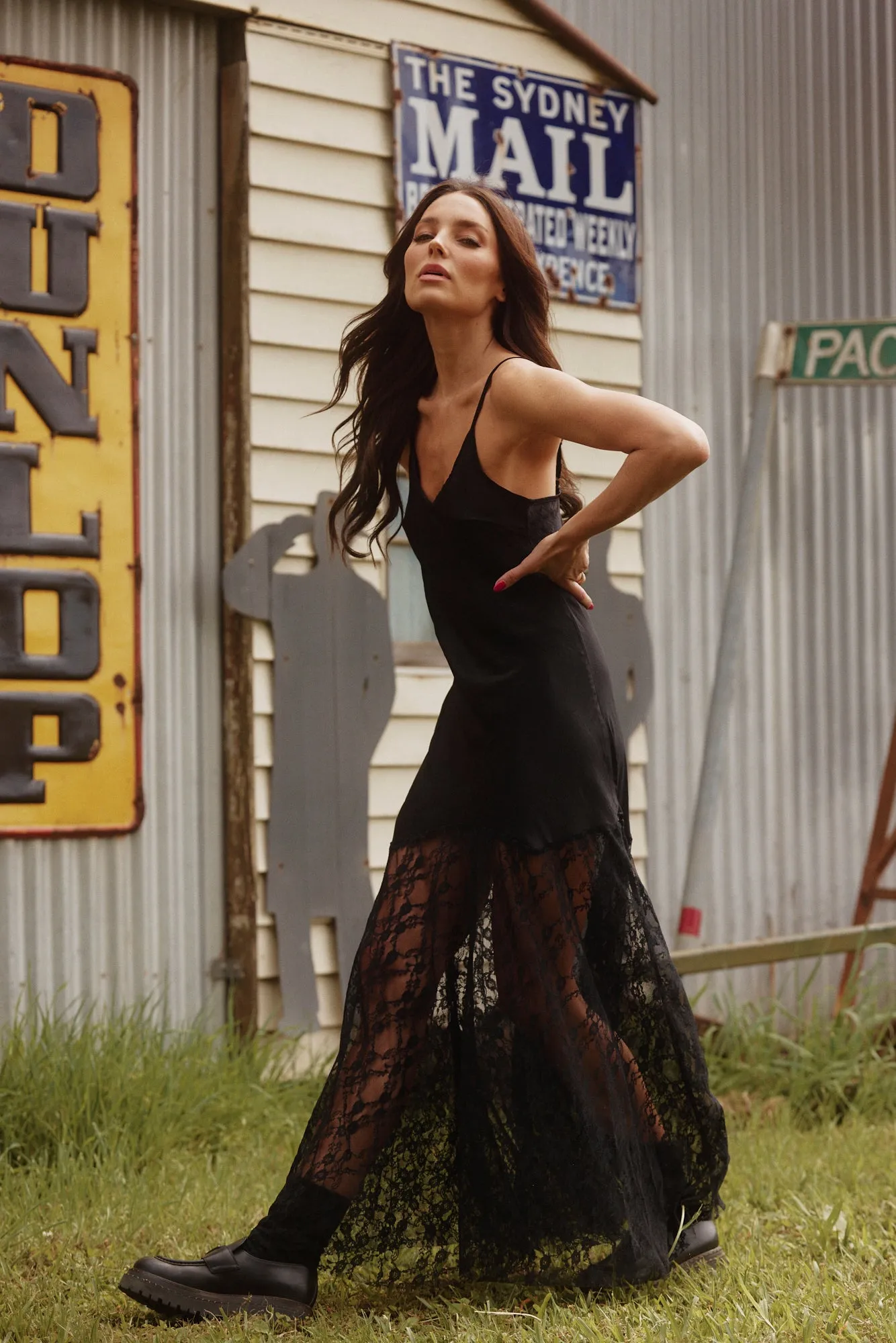 The Lace Maxi Dress, Black