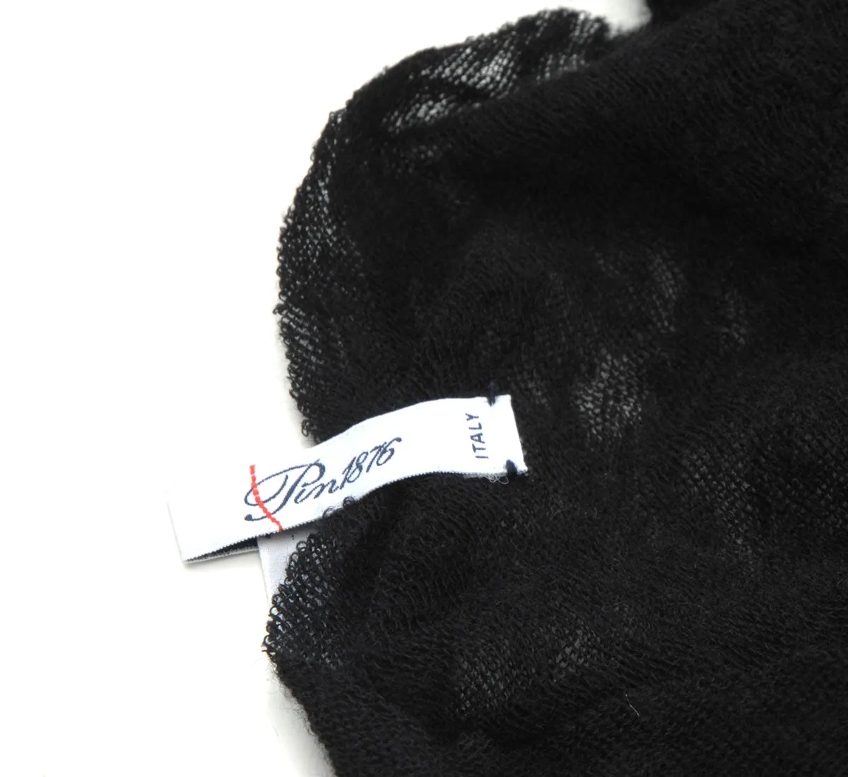 Thick Black Classic Knit Cashmere Tube Scarf