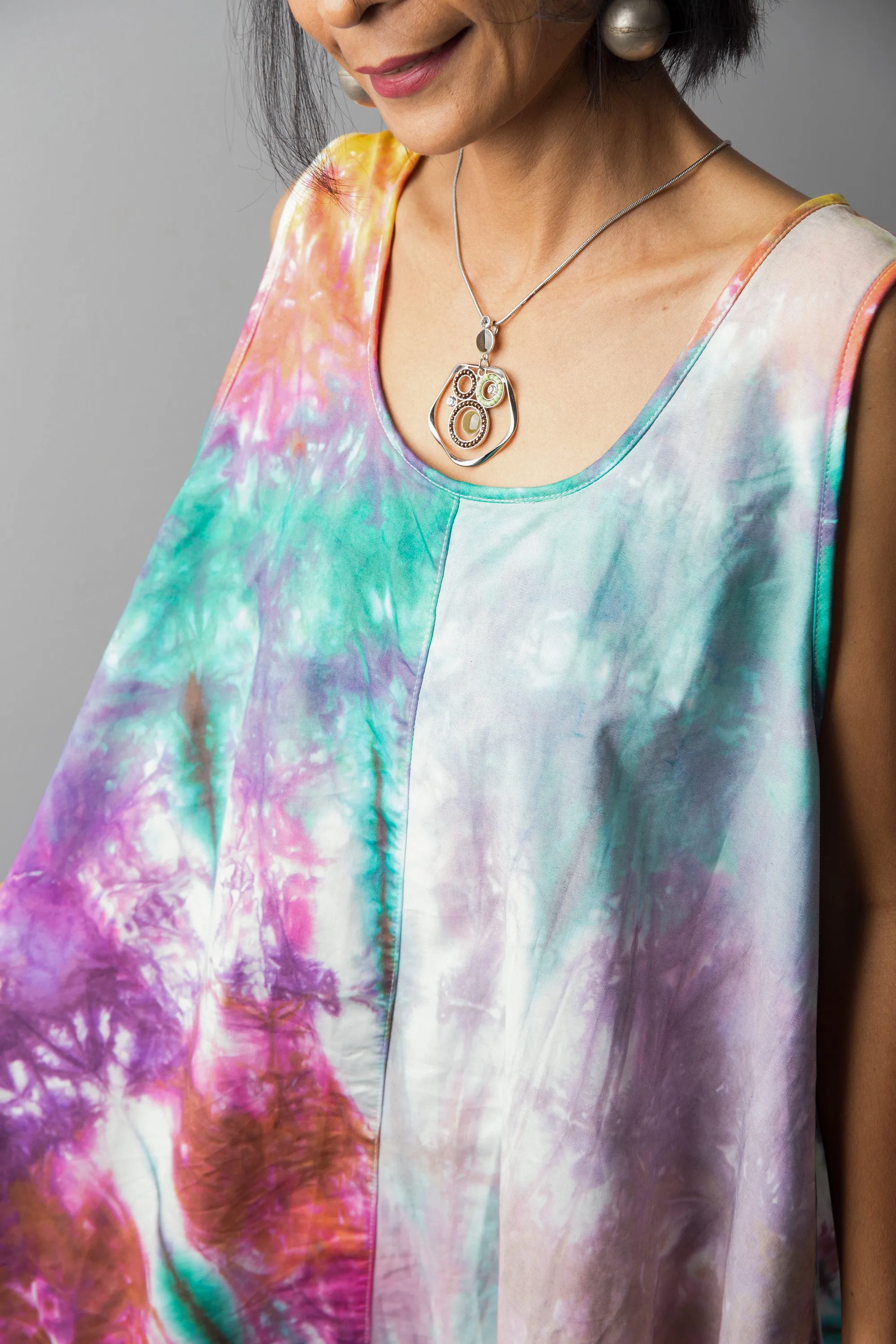 Tie dye patchwork dress