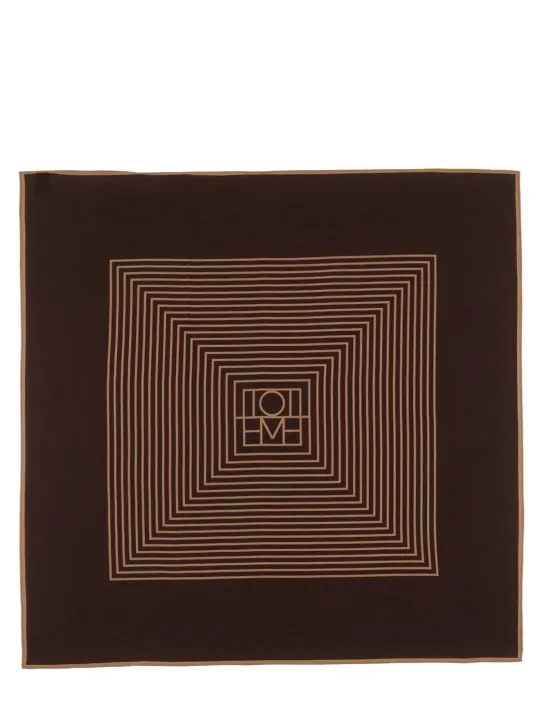 Toteme   Centered monogram silk scarf 