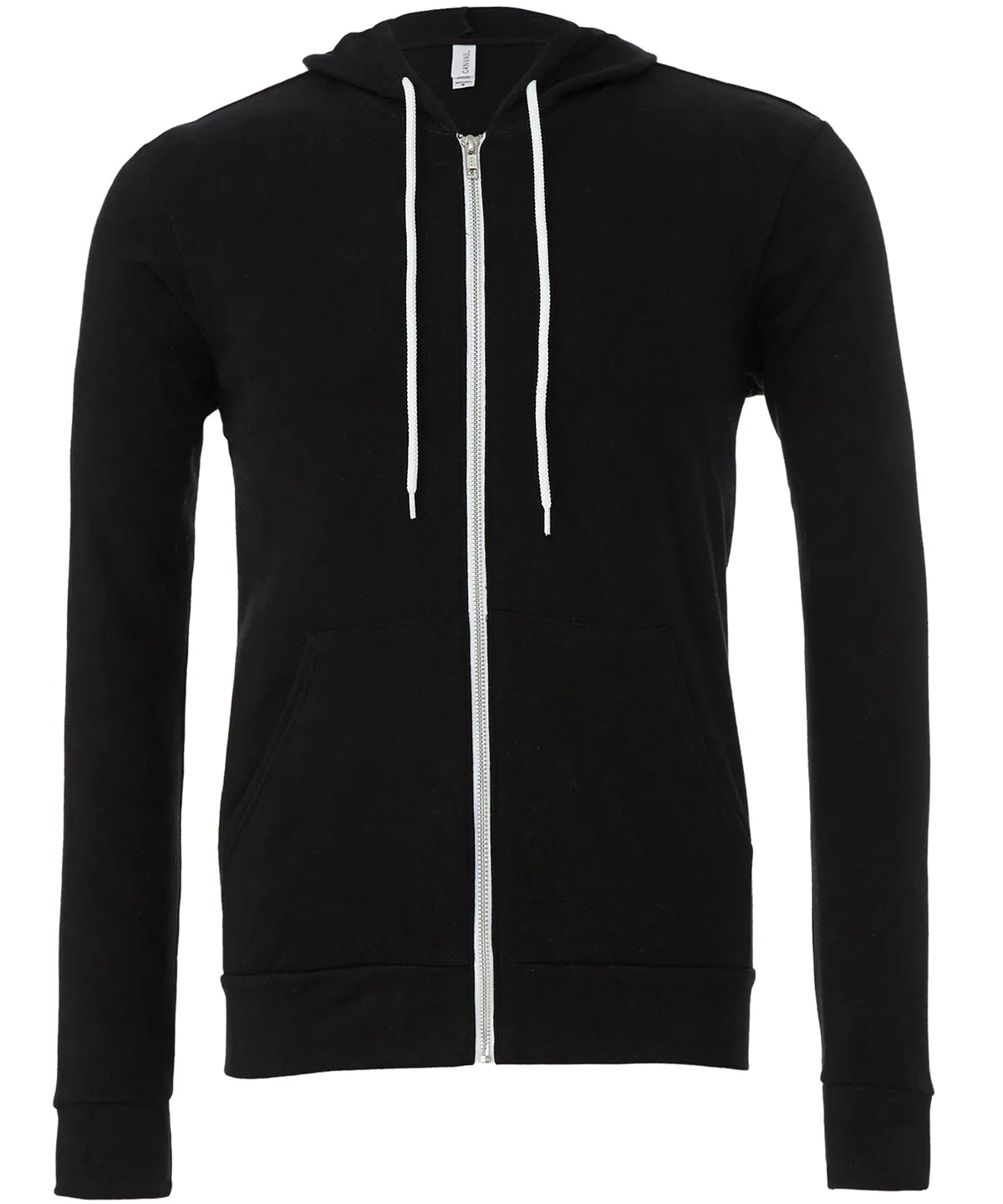 Unisex polycotton fleece full-zip hoodie | Black