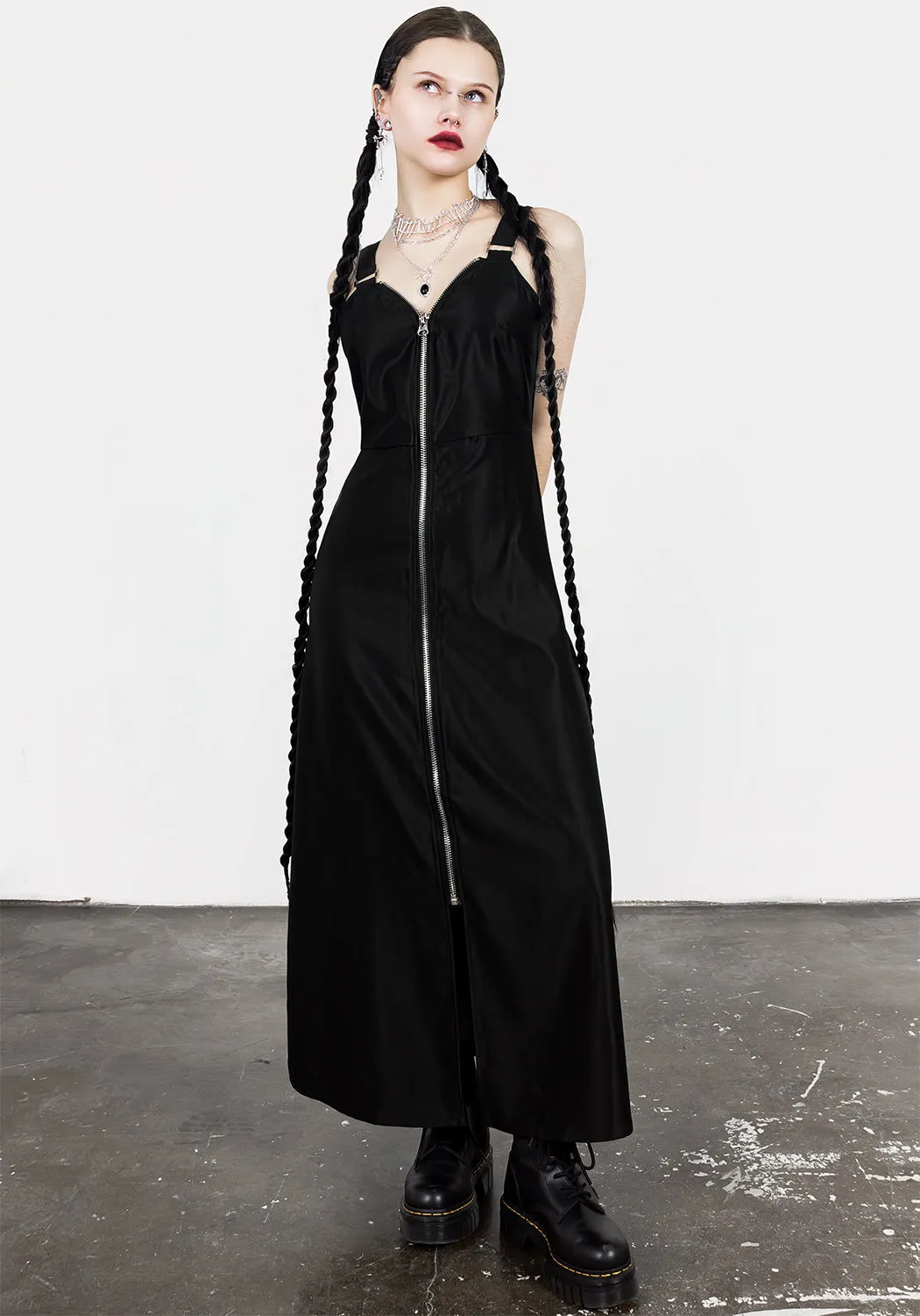 Vengeance Zipped Slip Midaxi Dress