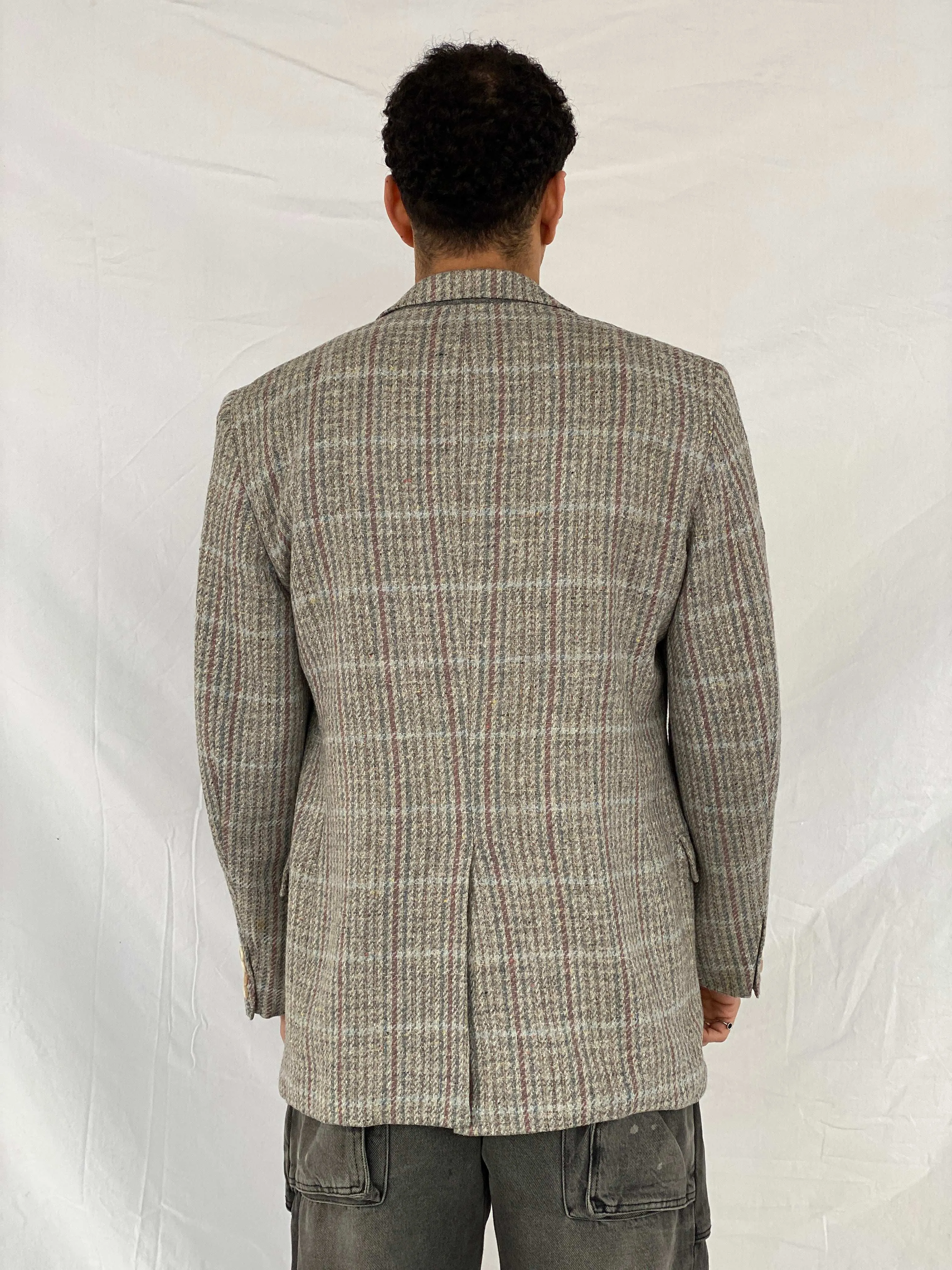 Vintage Chaps by Ralph Lauren Tweed Gray Blazer - L