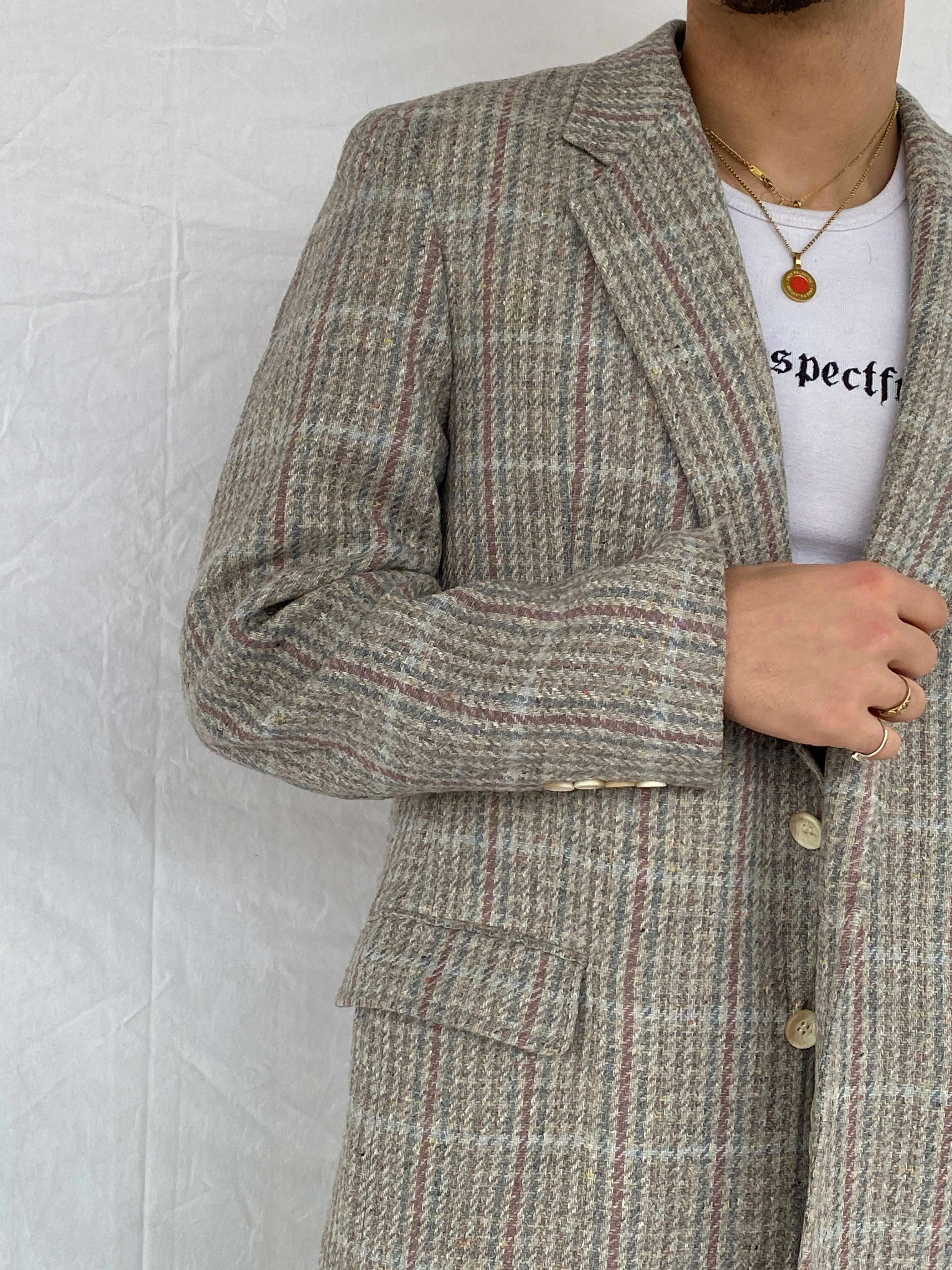 Vintage Chaps by Ralph Lauren Tweed Gray Blazer - L