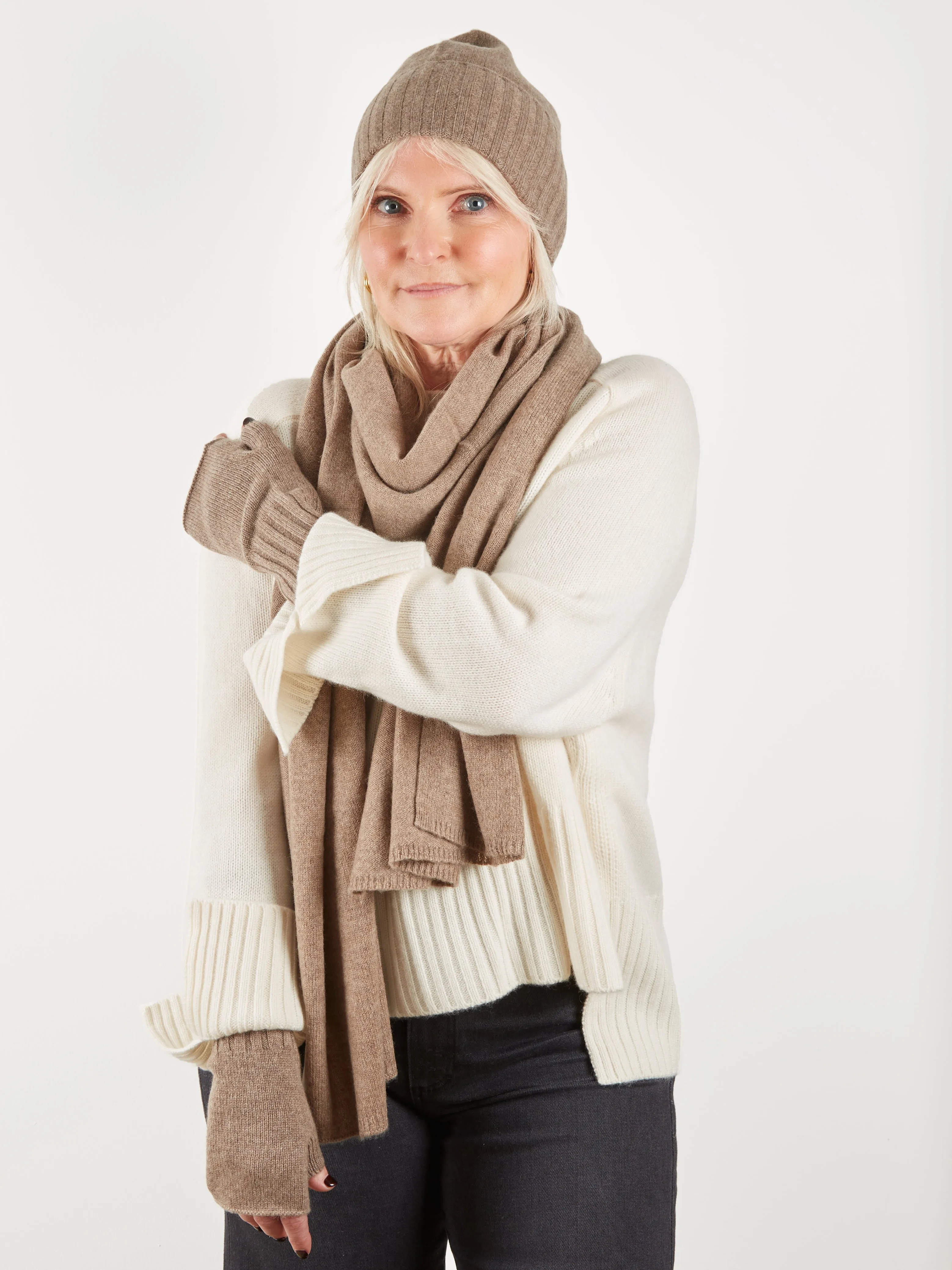 Violetta Cashmere Scarf Galet Chine