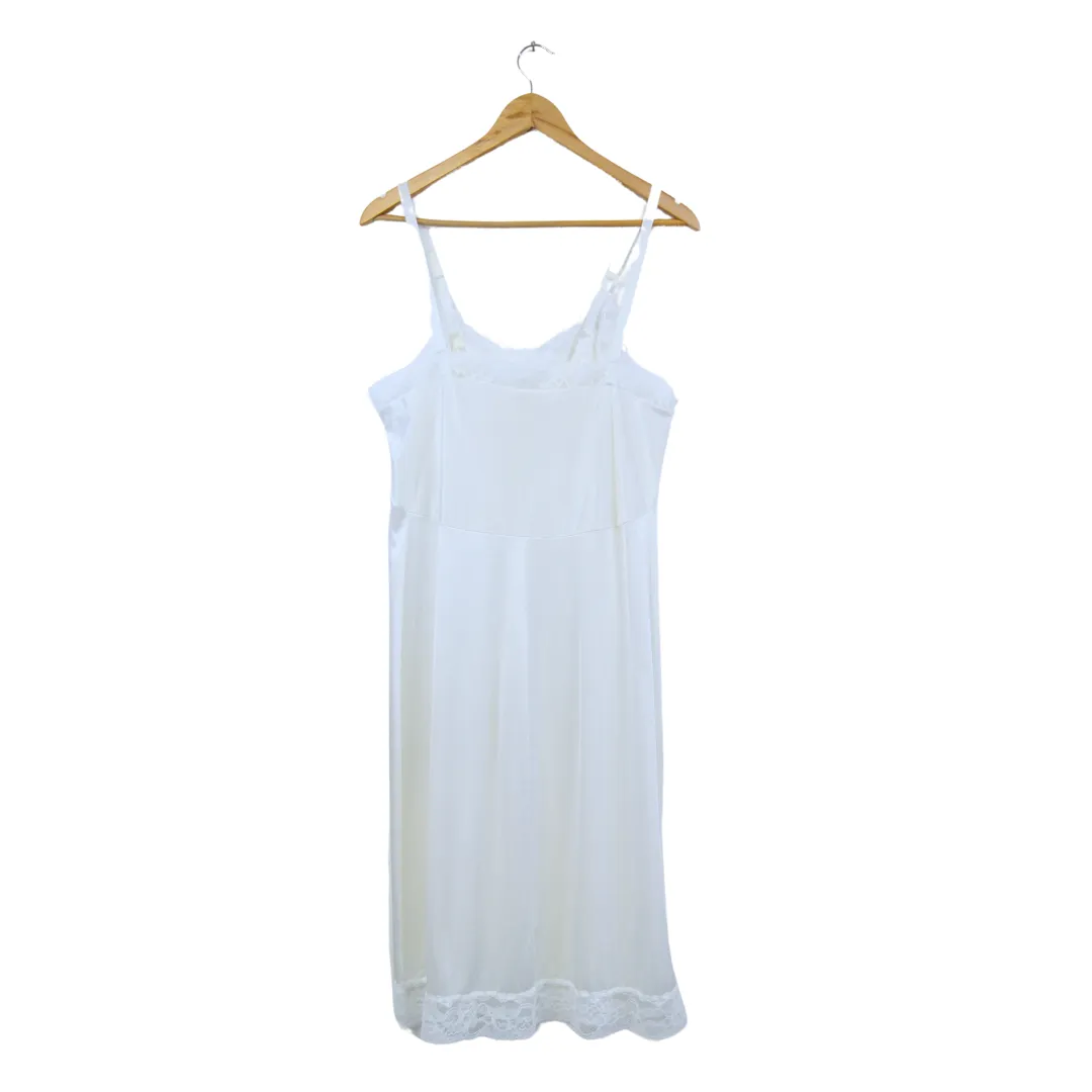 White Lace Trim Nightgown / Slip Dress | XS-S