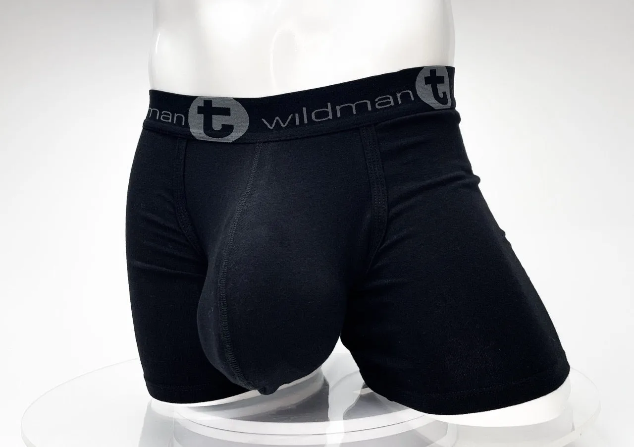 WildmanT Cotton Monster Cock 5" Inseam Boxer Brief Black