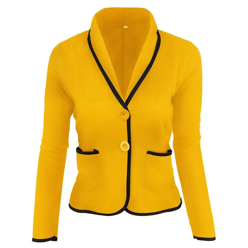 Women slim fit button up long sleeve top coats