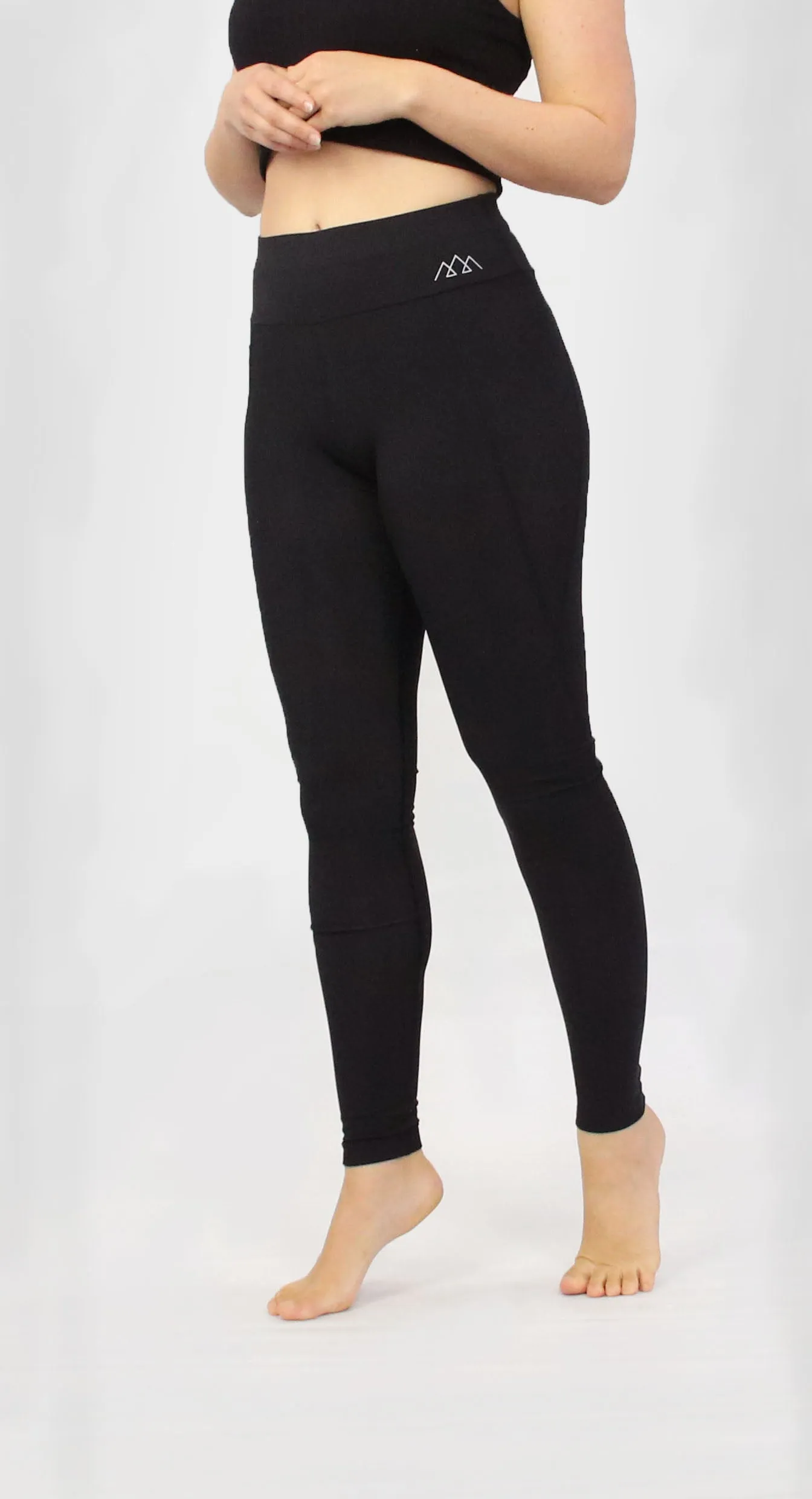 Womens Black Side Pocket Leggings