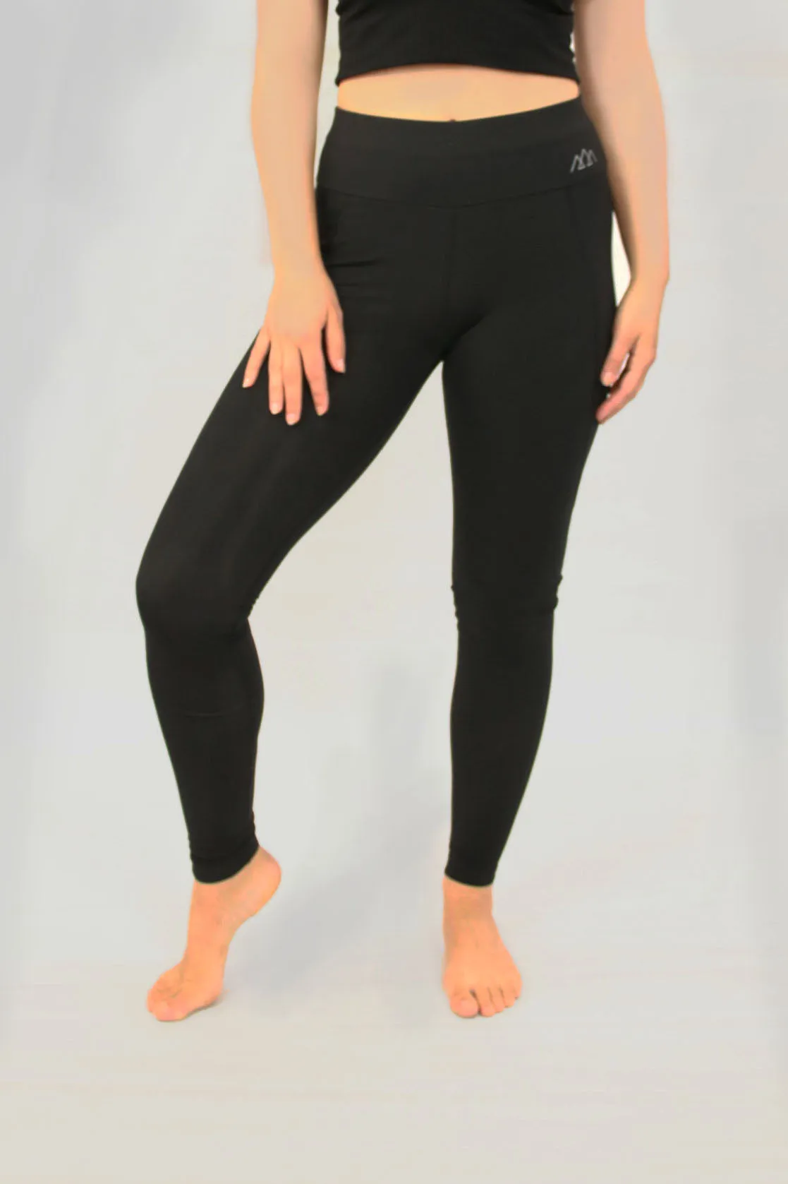 Womens Black Side Pocket Leggings