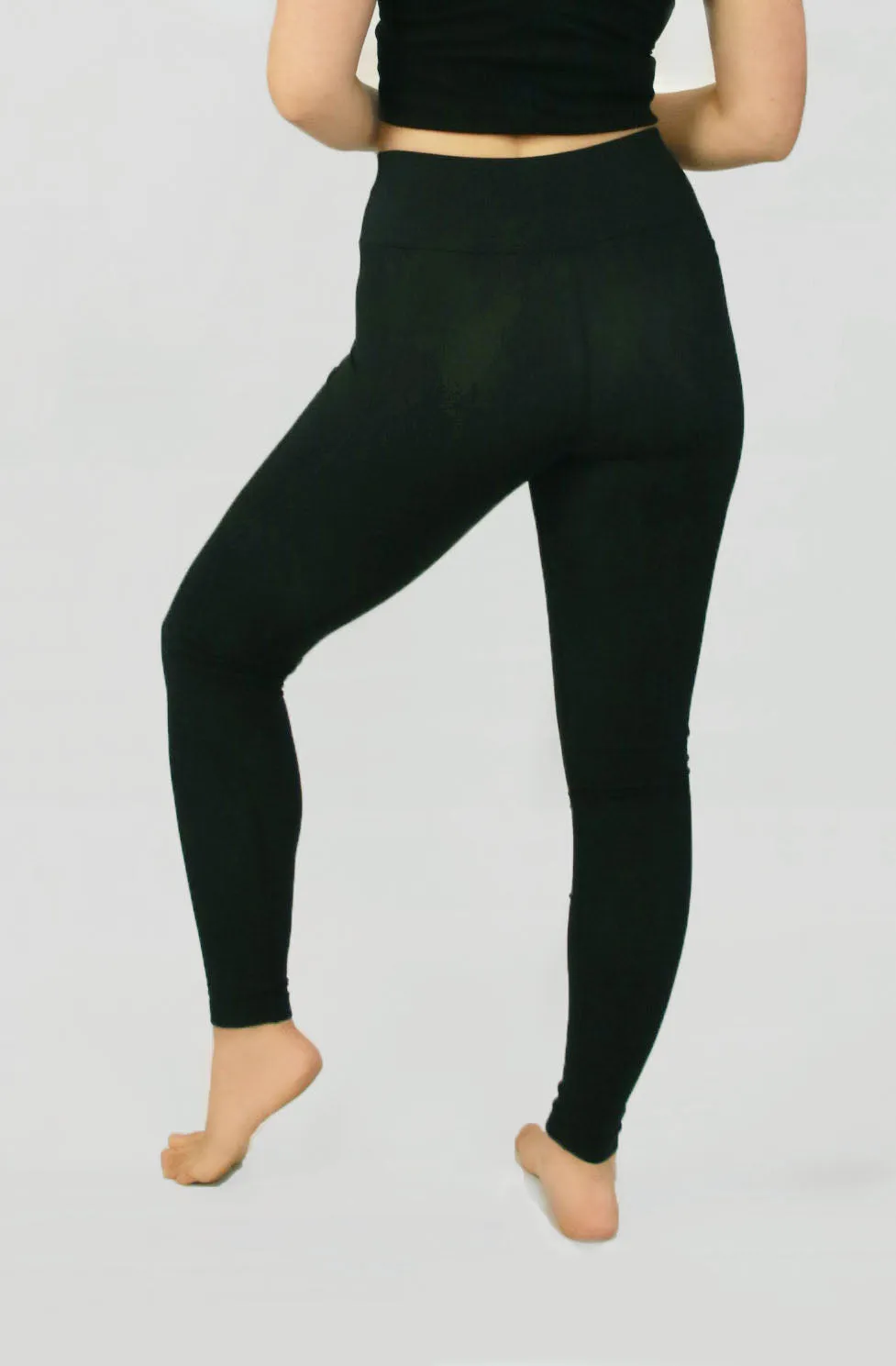 Womens Black Side Pocket Leggings