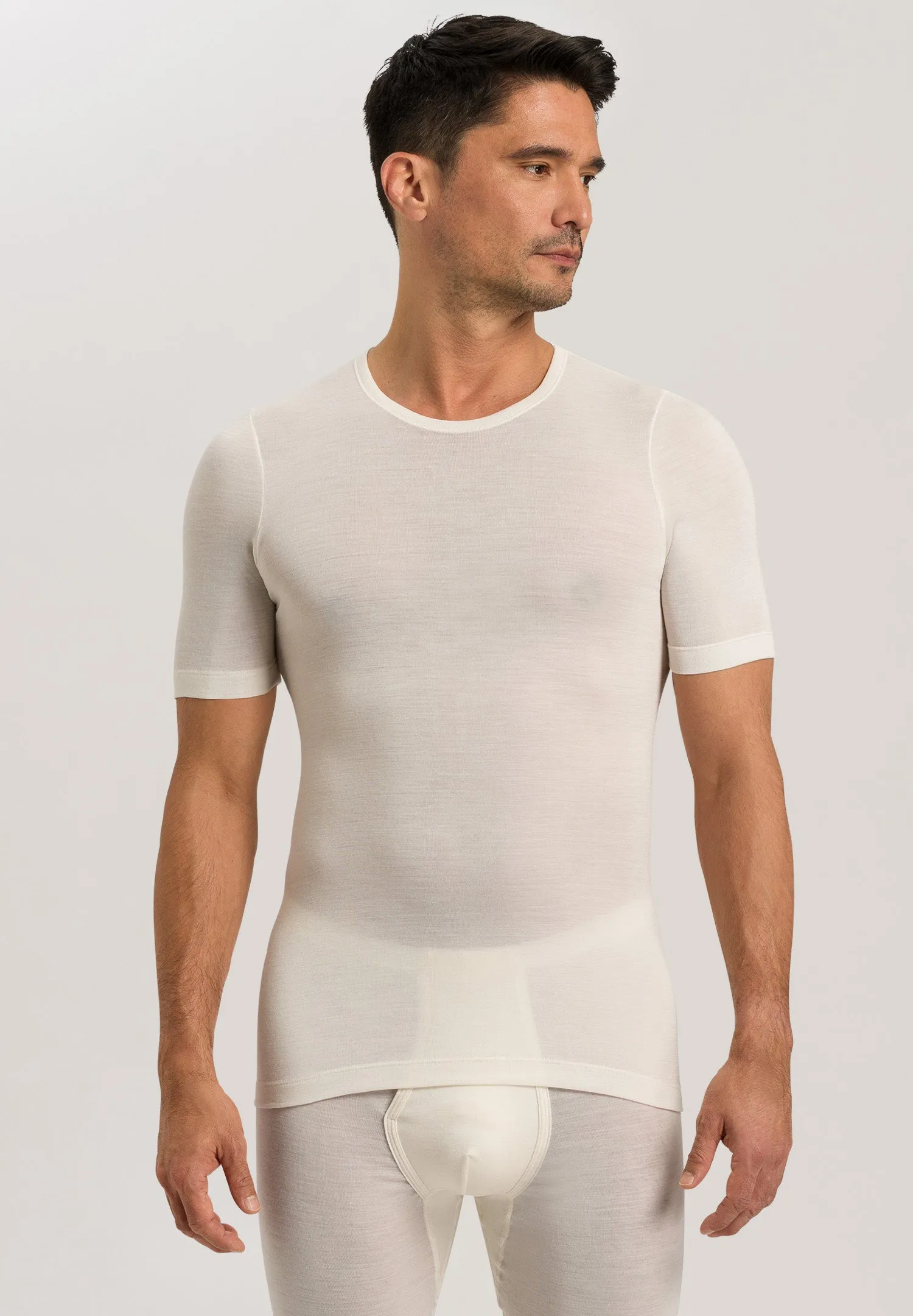 Woolen Silk M Wool and Silk Fitted T-Shirt | Cygne 73401-795