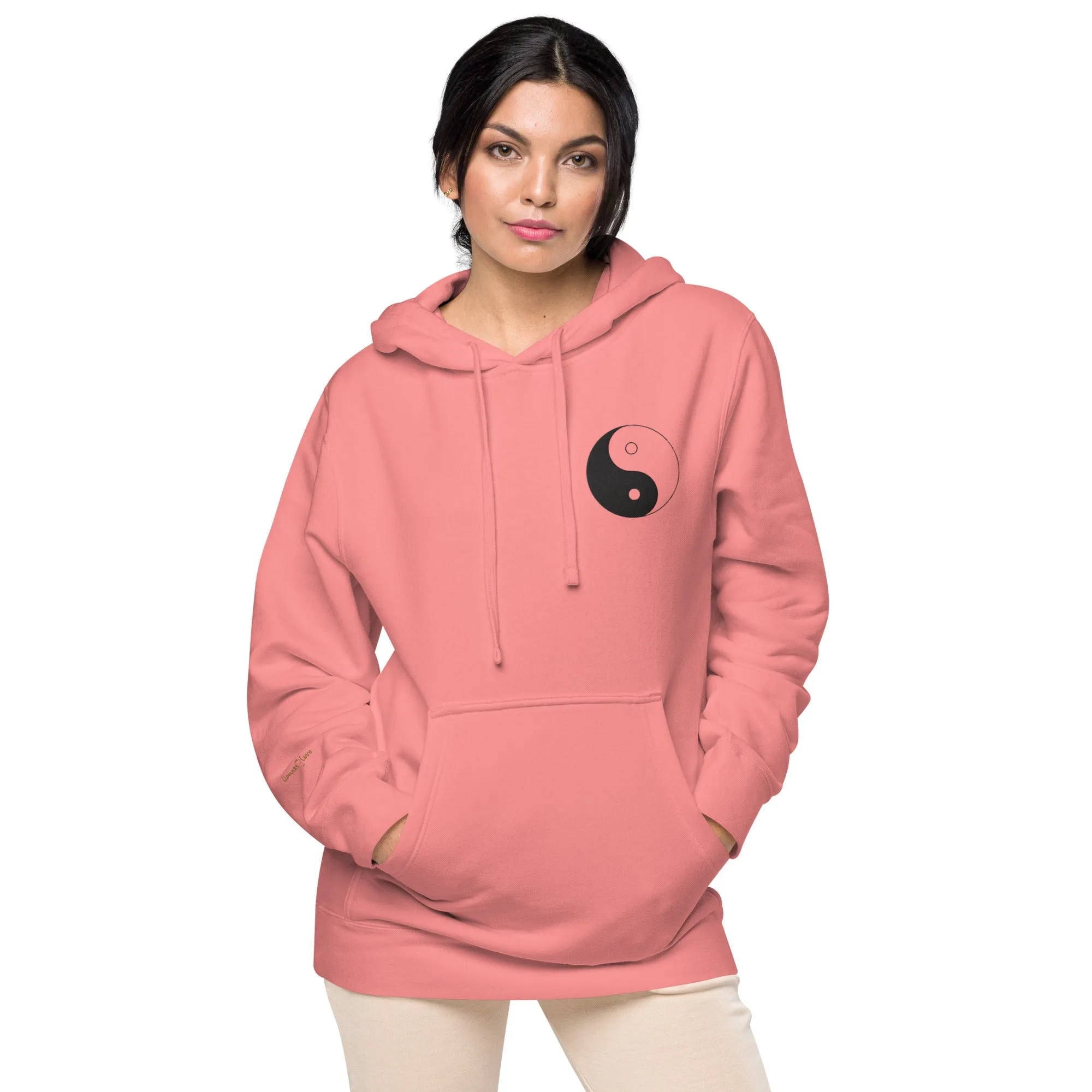 Yin Yang Design Unisex Pigment-Dyed Hoodie