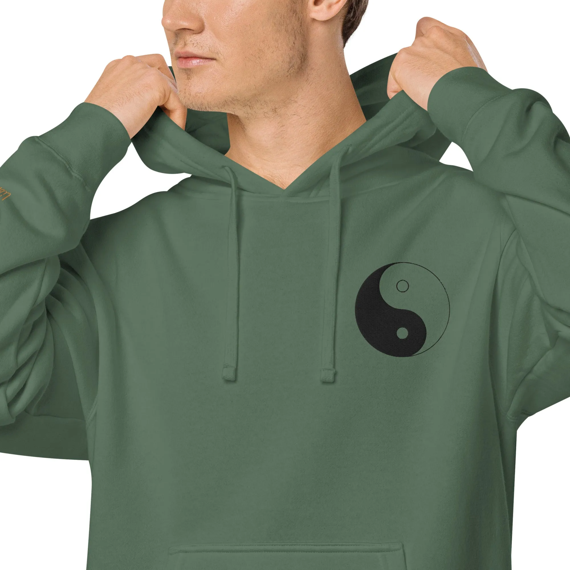 Yin Yang Design Unisex Pigment-Dyed Hoodie